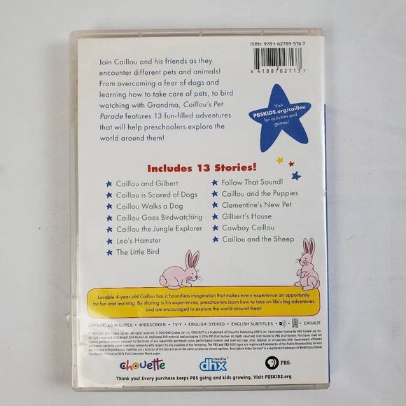Caillou’s Pet Parade DVD (PBS Kids) - Picture 3 of 3
